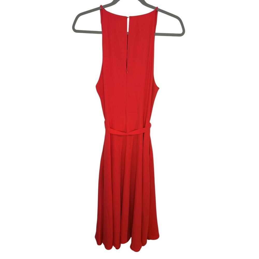 Amanda Uprichard Elondra Midi Dress Electric Rouge Fit & Flare Size Large NWT - Picture 3 of 8